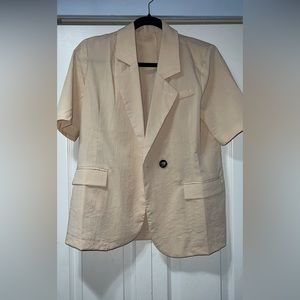 Beige Cut Sleeve Pull Over